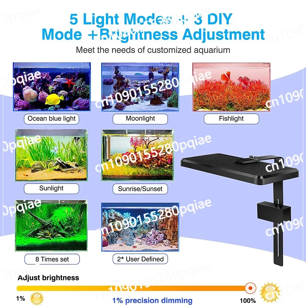 APP Bluetooth Control Fish Tank Light Dimmable Full Spectrum Led Aquarium Waterproof Algae Coral Lamp Fishbowl Bracket Lights