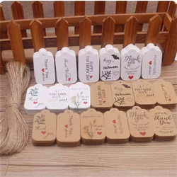 100PCS 20 meter rope cowhide gift label, thank you paper gift, New Year's Halloween label, party decoration