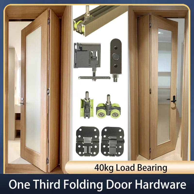 WoodenFolding Slidinr Hanging Sliding Track One-third Folding Sliding Slide Rail for  Widths 600mm-1200mm