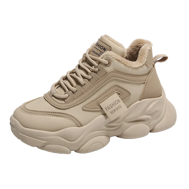 Versão coreana feminina High Bang Dad Shoes, aumento de lazer e esportes estudantis de inverno, novo luxuoso, 2023