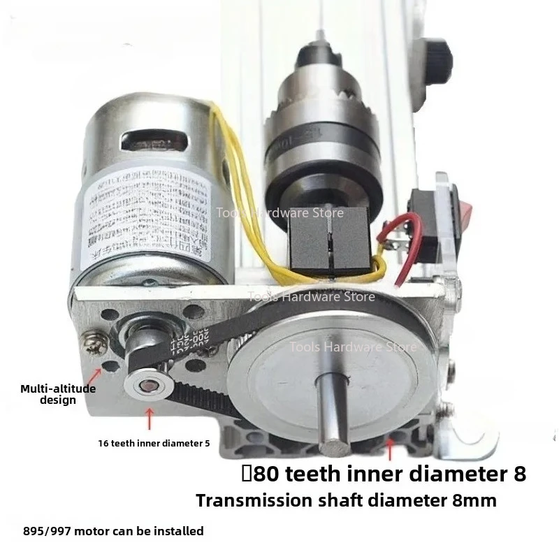 Lathe Polishing Machine Mini Metal Woodworking Lathe Stepless Speed Regulation High Precision Mini Lathe Beads Machine 220V 80W