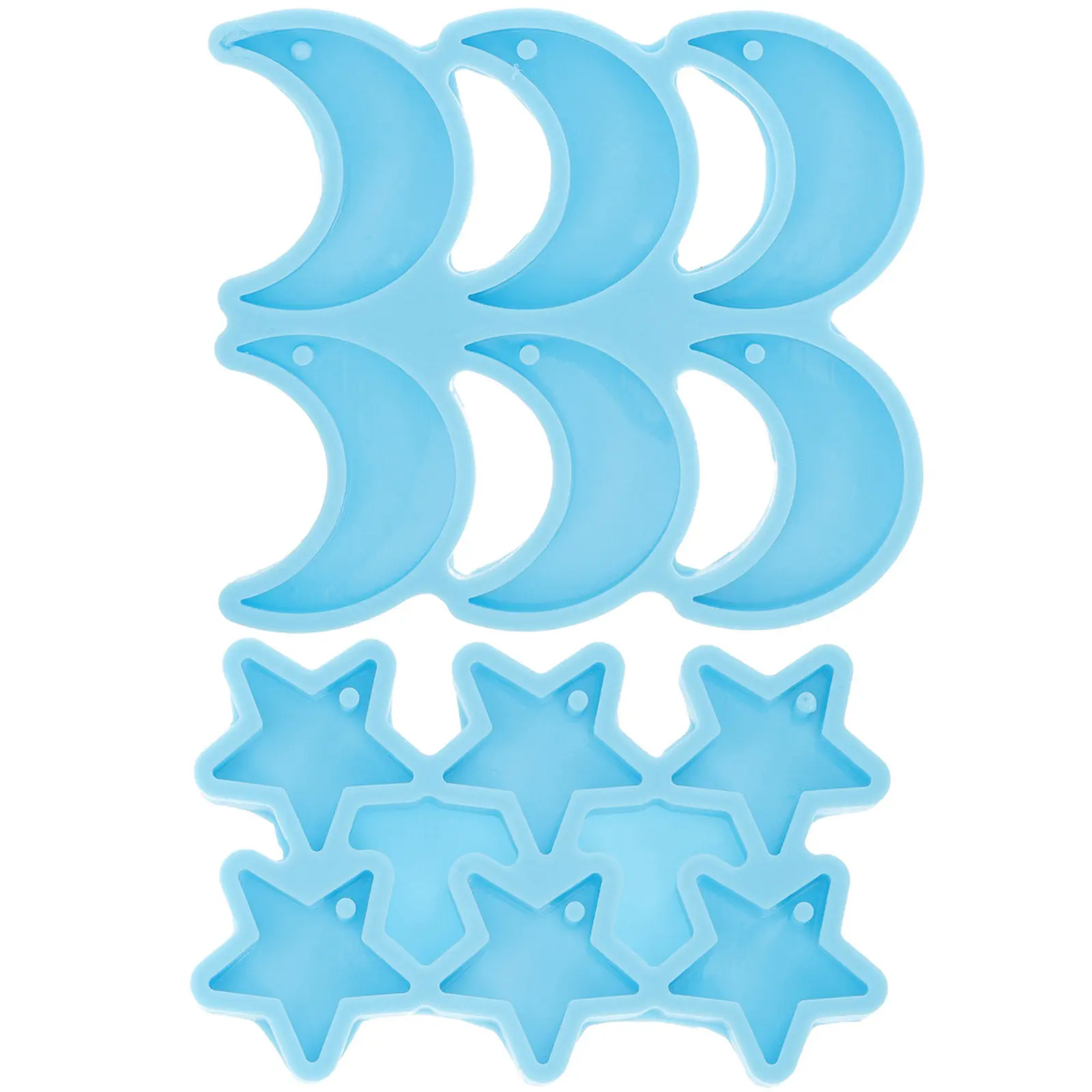 

2Pcs Silicone Earring Pendant Mold Stars Moon Design for DIY Resin Jewelry Charms Hanging Adornment Casting Tools