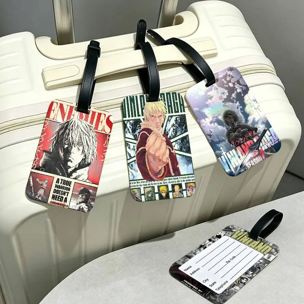 V-Vinland S-Saga PVC Baggage Identification Tag Anti lost Information Card Holder Travel Suitcase Name Tag