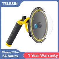 TELESIN  Waterproof 6'' Dome Port Underwater Housing Case With Floating Handle Trigger For GoPro Hero 13 12 11 10 9