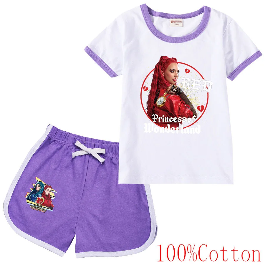 Discents 4 abbigliamento per bambini pigiama estivo cotone manica corta The Rise of Red Costume Girls Sportswear Tshirt e Shorts set