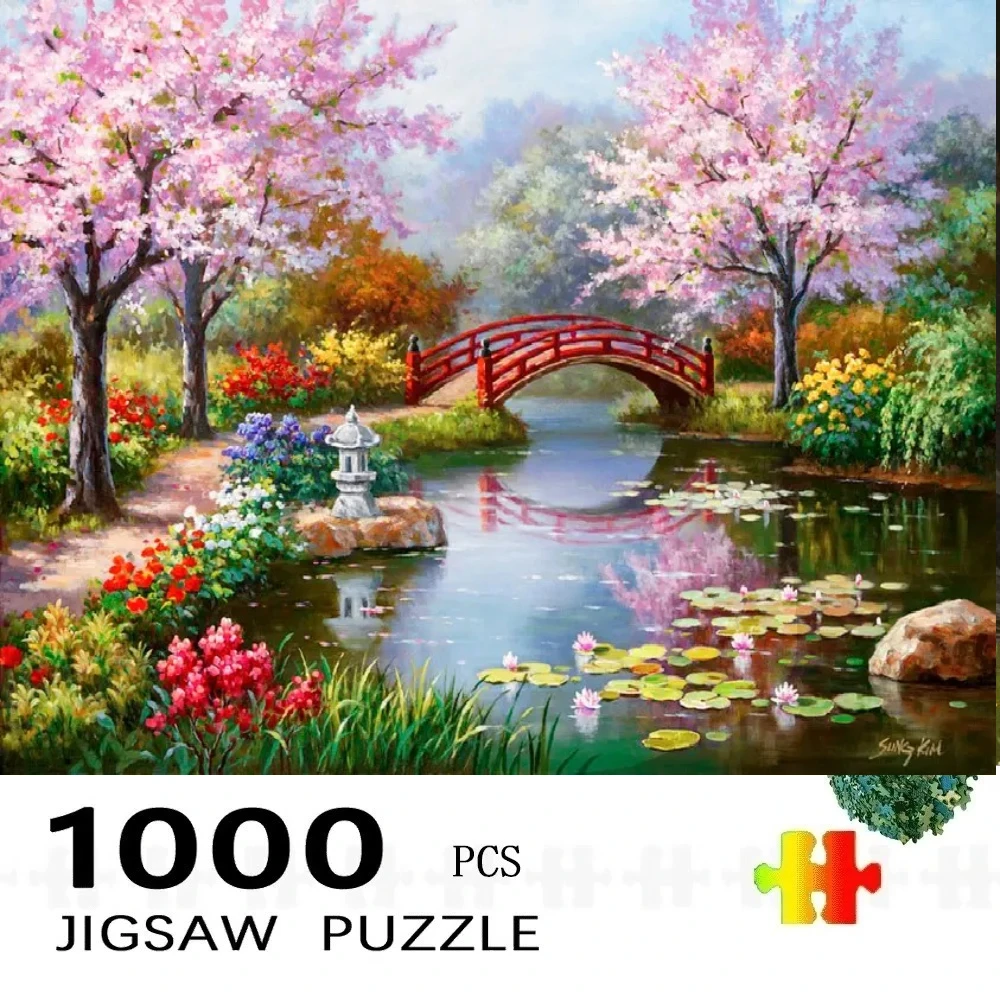 

Пазл из 1000 деталей для взрослых: Пейзаж с домом, высокая сложность, игры для снятия стресса, развивающие игрушки, рождественский подарок, декоративная картина