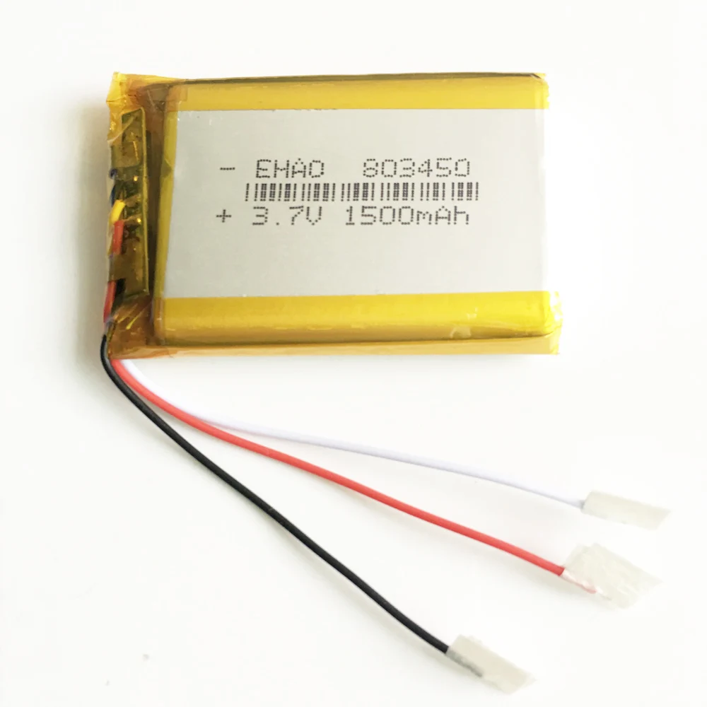 3.7V 1500mAh Lipo akumulator 803450 z 3 przewodami do rejestratora GPS DVD zestaw słuchawkowy Bluetooth e-book Camera Corsair Void Pro