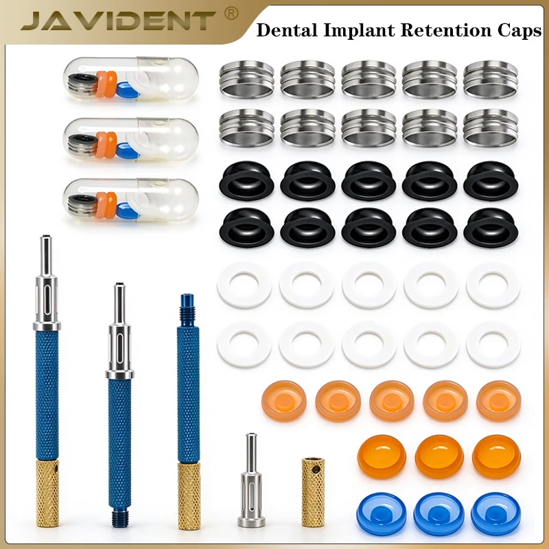 Dental Implant Retention Caps Dental Implant Locator Core & Retention Caps Kit Universal Insertion Extraction for Overdenture