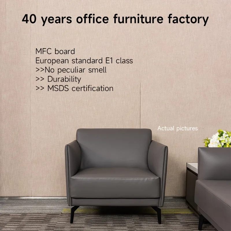 Luxury Leather Sofa Set Black Modular Office Sofa for School Hotel & Living Room Use