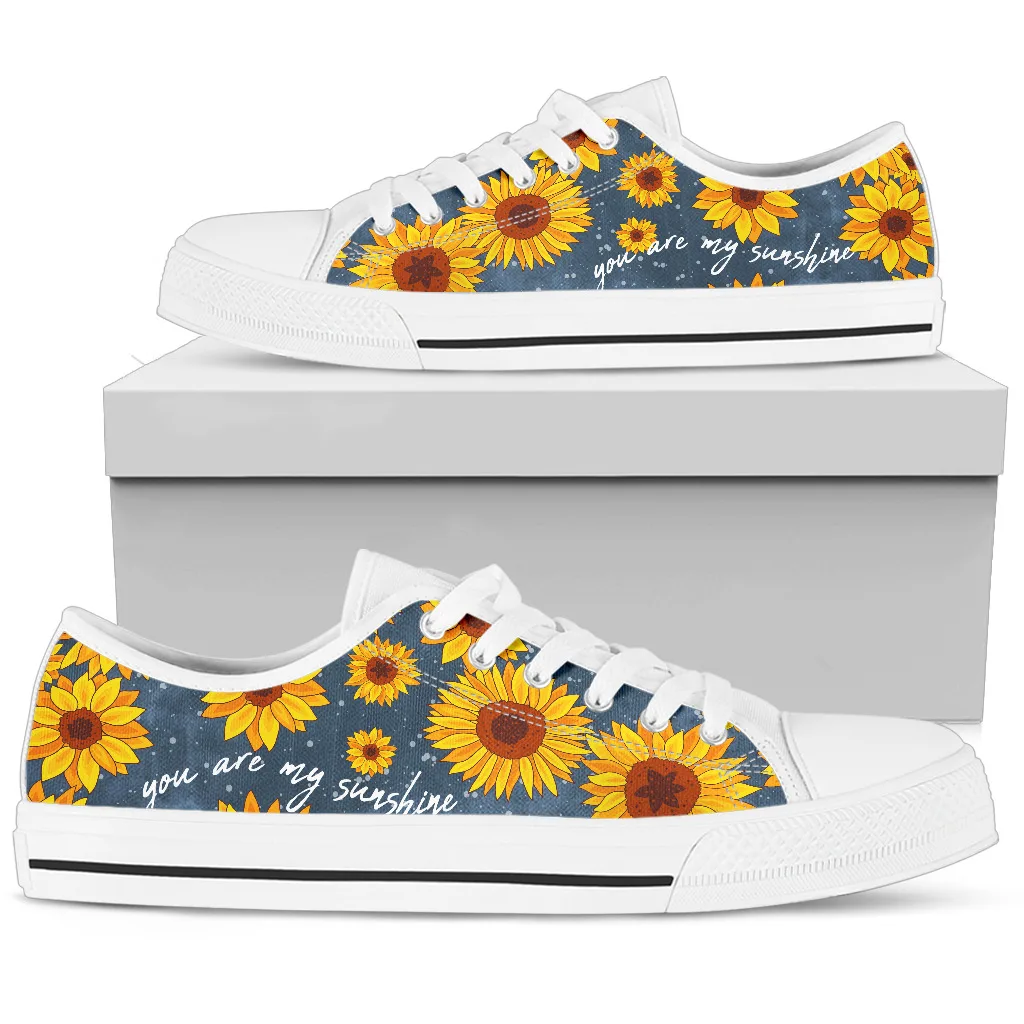 Grappige Kunst Zonnebloemen Leisual Platte Schoenen Voor Vrouwen Zwart Wit Licht Ademende Canvas Sneakers Schoenen Dames