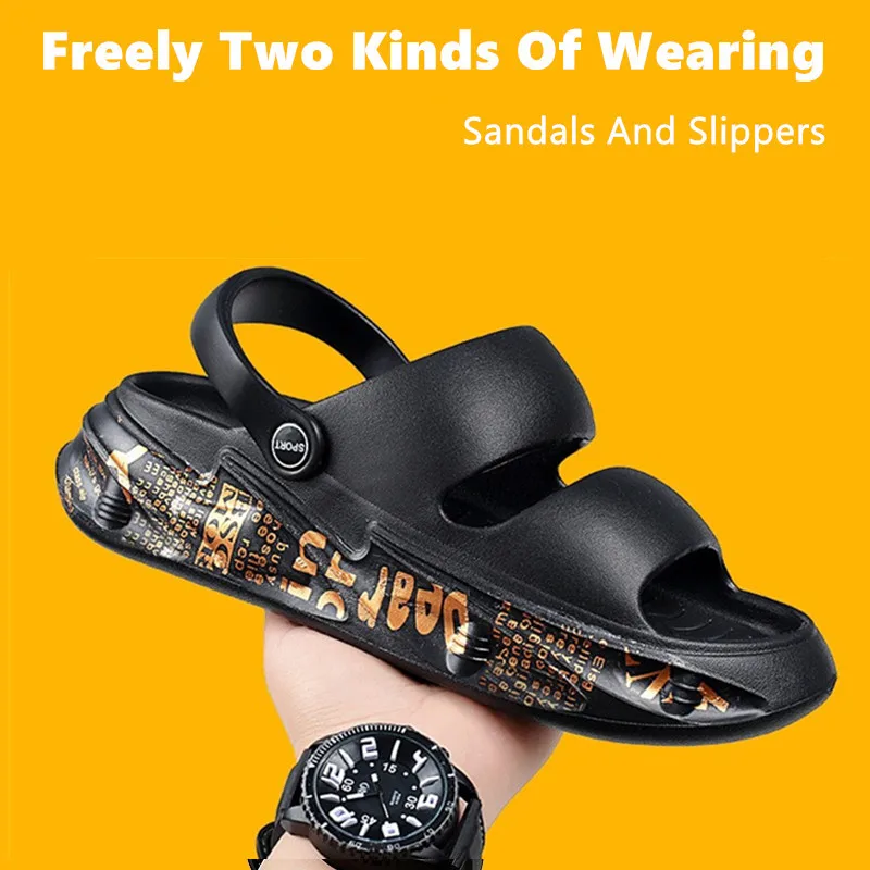 

2024 New Men Sandals Slippers EVA Soft Beach Comfortable Clogs Men Casual Shoes Garden Shoes Non-Slip Beach Sandals