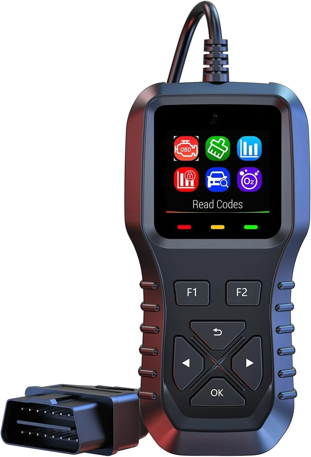 Car Code Reader for Check Engine Light, Freeze Frame with Colour Screen, Multilingual Plug & Play for All OBDII & EOBD Vehicles