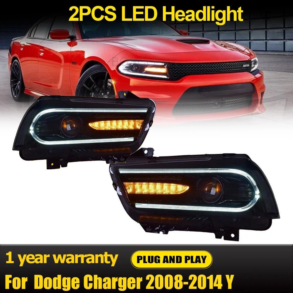 

Car Styling LED Headlamps for Dodge Charger Headlights 2008-2014 Charger Lamps Dynamic Signal Led Drl Bi Xenon Auto Accessories