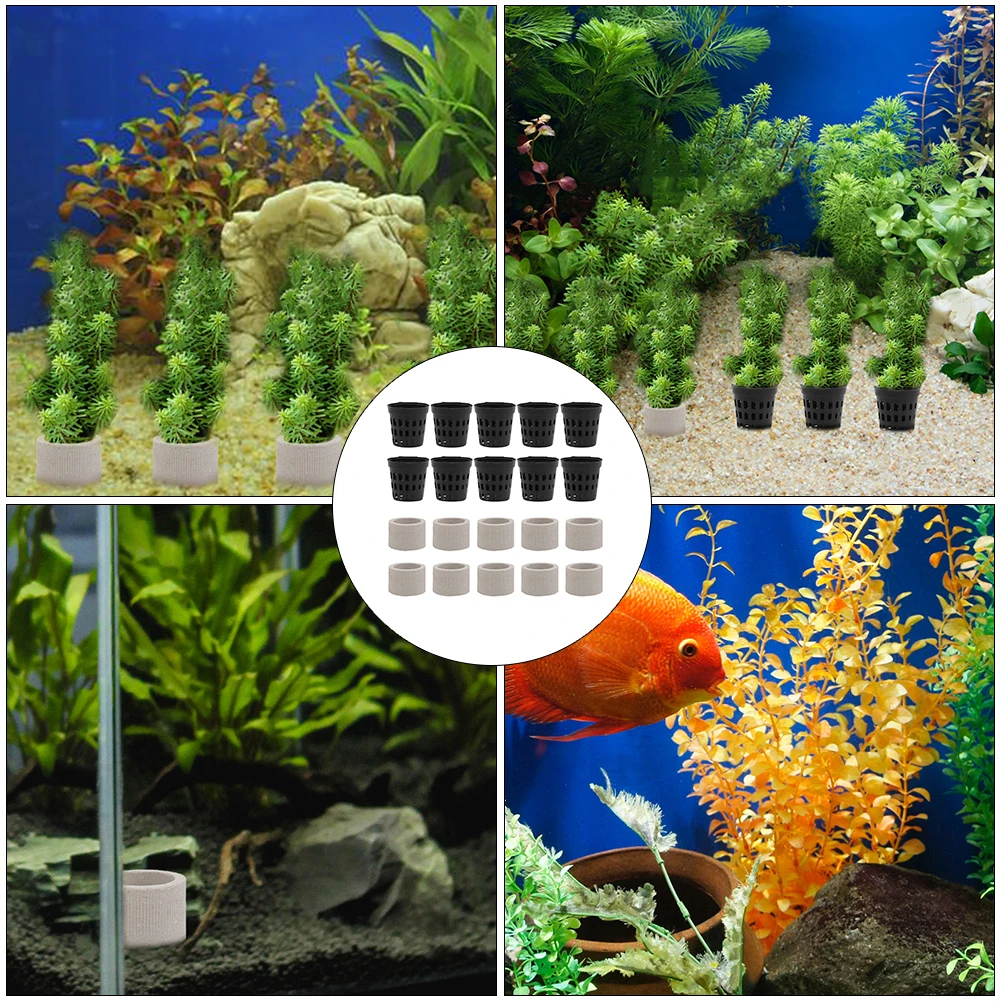 

Water Plant Fixed Accessory Ceramic Holding Ring Fish Tank Grass Fixator Durable Plastic Tool Aquatic Decor Pet Supplies