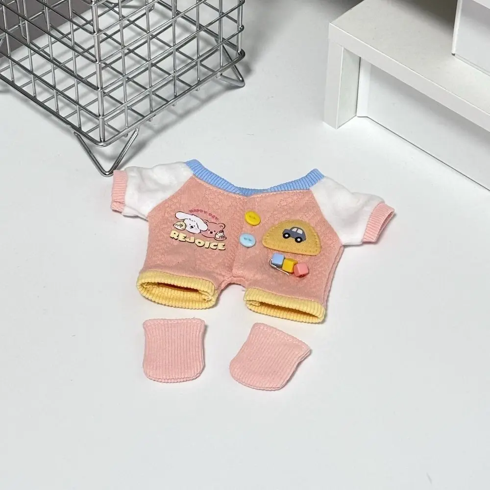Cartoon T-shirt 20cm Cotton Doll Clothes Outfit Peaked Cap Cotton Doll's Clothes Fashion Mini Plush Doll Clothes