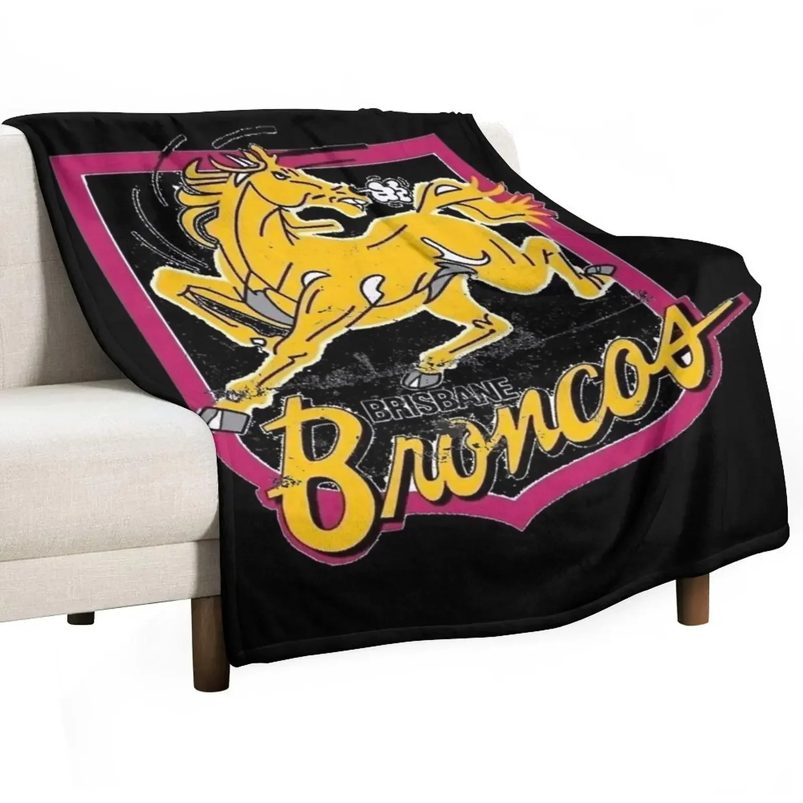 

Retro Brisbane Broncos Tee Throw Blanket Decorative Throw valentine gift ideas Blankets