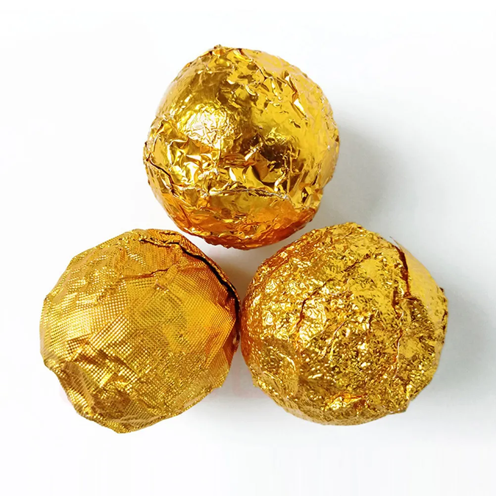 200pcs Foil Candy Wrappers Golden Aluminium Paper Gift Packaging Practical Durability Christmas Wedding Party Favors Baking view 5