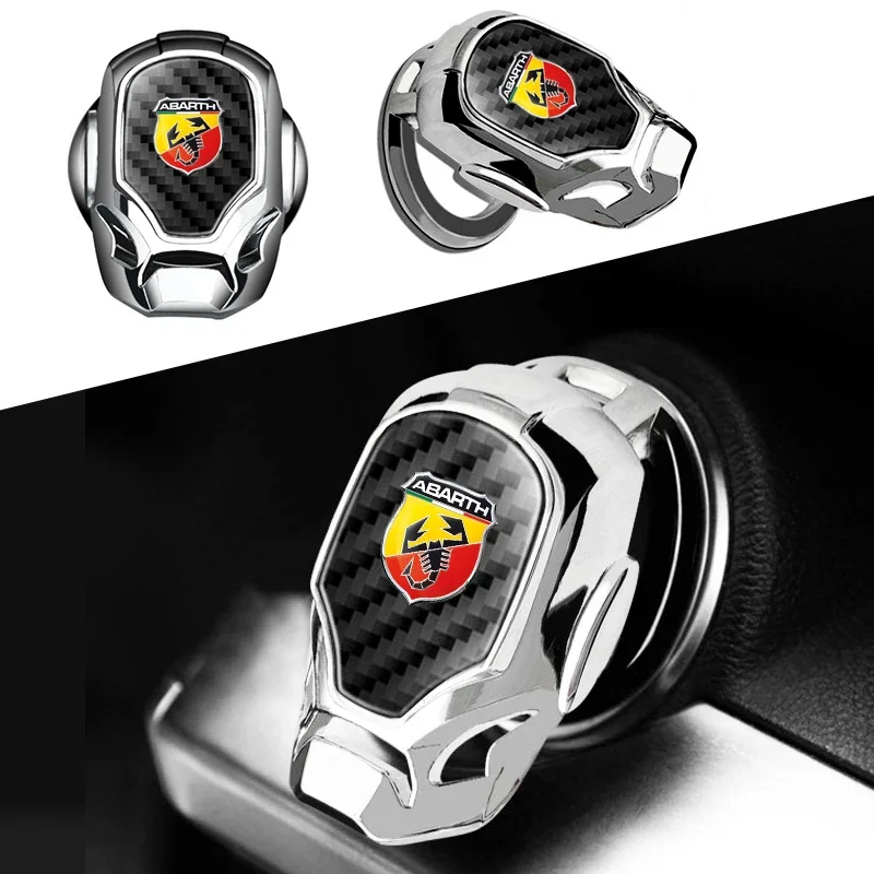 Car One-Key Start Button Protection Cover Wear-resistant Flip-Top For Abarth Tesla Land Rover Toyota Renault Hyundai Volkswagen