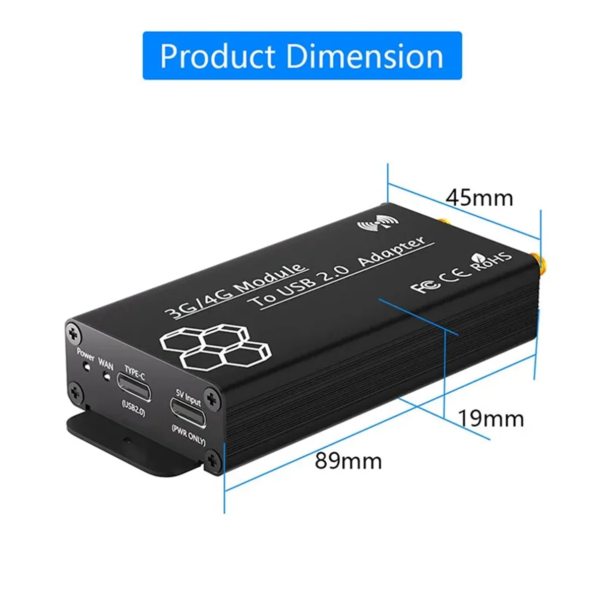 Carte adaptateur MINI PCI-E vers TYPE-C USB2.0, avec antenne à coque, carte de développement de Module 3G4G, adaptée à