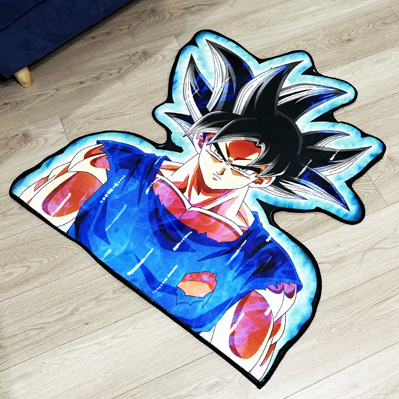 Customize Anime Dragon Ball Ssj Irregular Design Decorative Mat Non-slip Decor Rugs Carpets for Car Livingroom