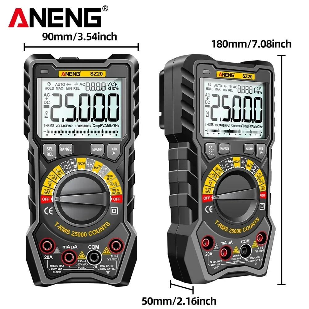 ANENG Counts Multimeter Smart Manual Range Meter NCV AC DC Ohm Hz Smart Manual Range Digital Multimetro Tester Tools