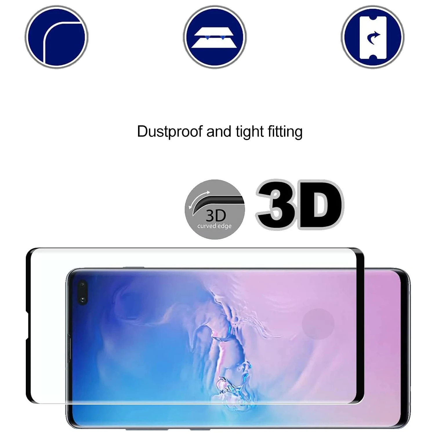 Film en verre trempé 9H pour Samsung Galaxy S10 + Plus, 2/4 pièces, protecteur d'écran incurvé HD anti-rayures