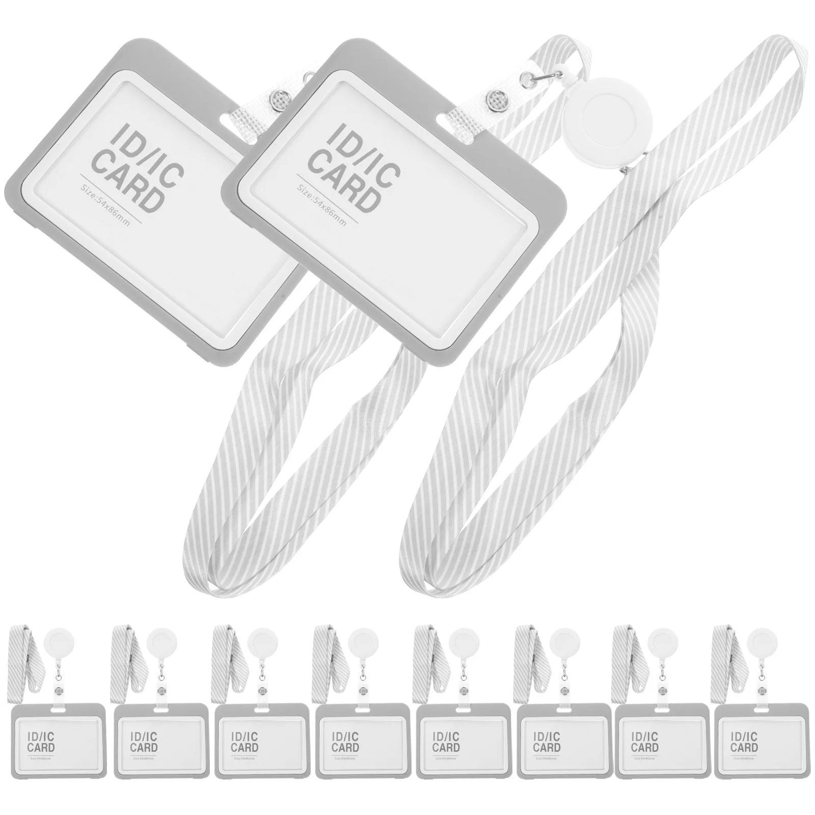 

10 set Clear Badge Holder Sleeve For Id Cards Name Card Protective Cover With Lanyard Anti-Scratch Transparent Card