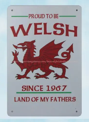 Proud to Be Welsh Land of My Fathers metal tin sign metal art decor