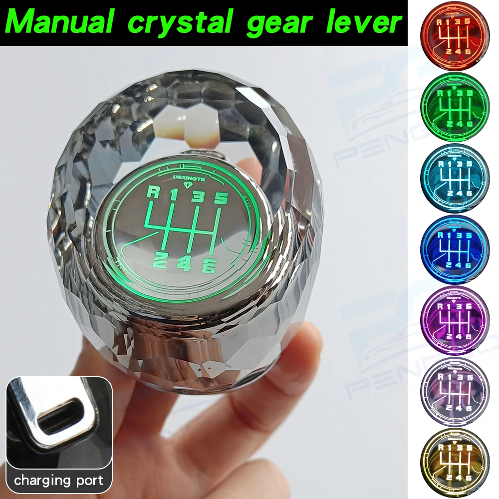 For Great Wall Haval H6 M6 Wingle 5 6 7 C50 Po Crystal Gear Shift Knob LED Light Manual Transmission Interior Parts Accessories