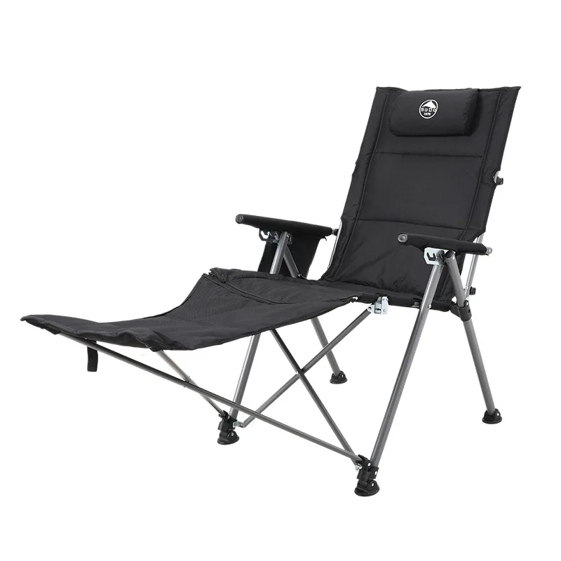 Portable Outdoor Folding Beach Lounge Chair, Camping Reclining Backrest Fishing Seat, Strong Load Breathable for Leisure Travel