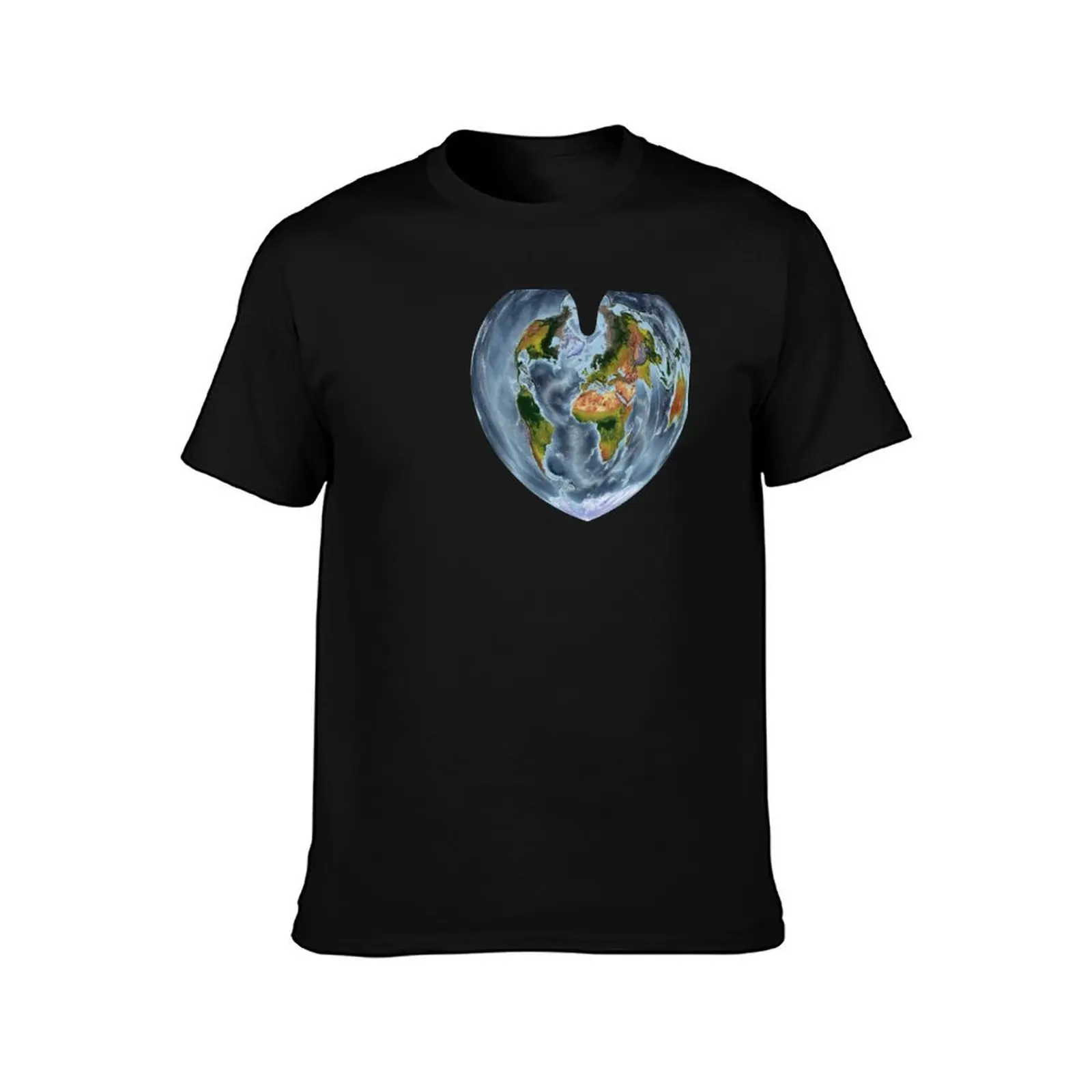 Bonne projection - World Relief Map showing land and oceans T-Shirt Worker Basic Short Sleeve Tee T-Shirt