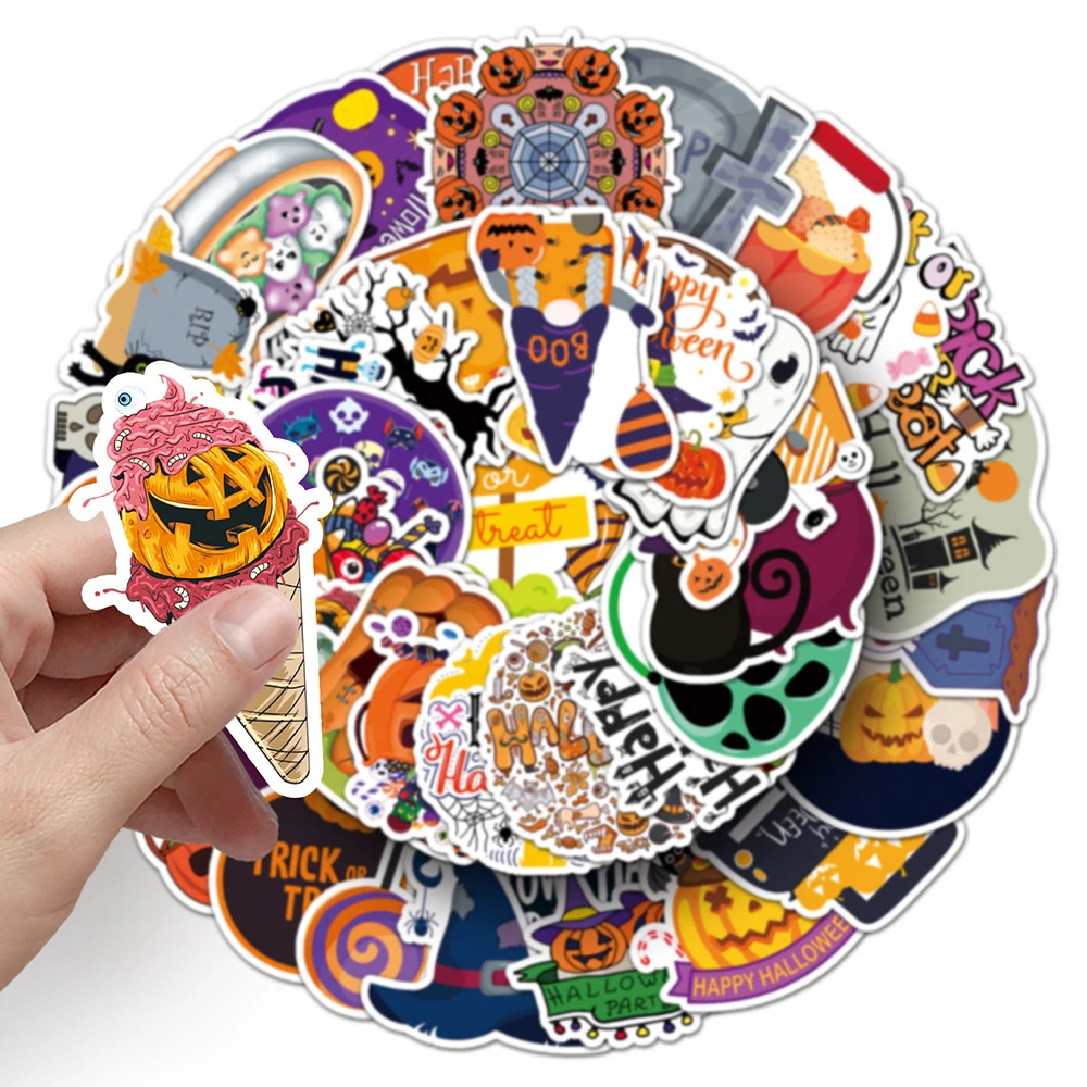 10/30/50pcs New Cartoon Halloween Cartoon Stickers DIY Decoration Phone Bike Fridge Laptop Luggage Suitcase Car Kids Sticker Toy