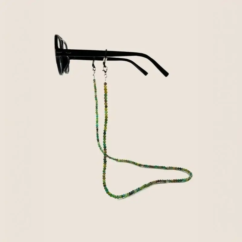 Leichte, farbige Brillenkette aus Glas, Vintage-Design, handgefertigte Perlen, Brillenband zum Aufhängen, verstellbar, verhindert das Verlieren der Brille, Maskenkette für Damen und Herren. – Detail 7