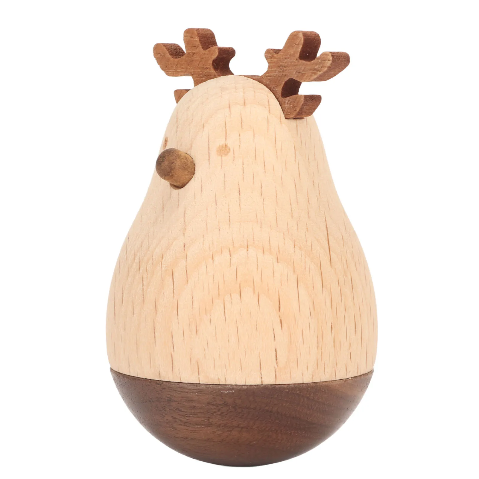 Deer Wobbler Cute Exquisite Sturdy Durable Wood Decorative Eye Catching Roly Poly Toy for Kids Home School