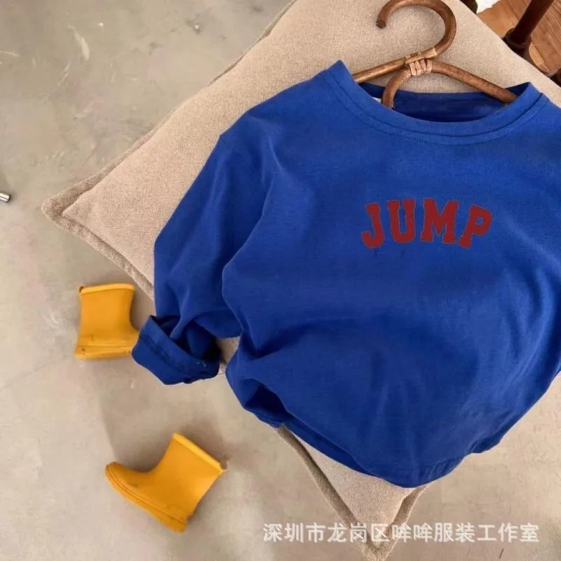 2026 Herbst 2-12 Jahre Kinder Jungen Langarm-T-Shirts Kinder Jungen Bedruckte Einfache T-Shirts Lockerer Rundhals-Kragen Kleinkind Baby Jungen Pullover – Detail 9