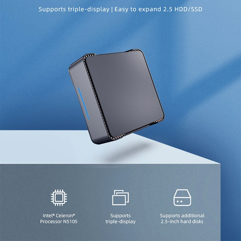 GK3PLUS Mini PC Compact Computer for Home, Office, and Gaming with Windows 11, 4K@60Hz, Portable Mini PC N100