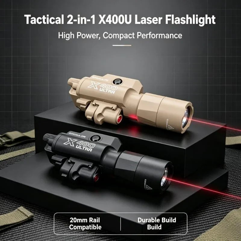 X400U Tactical Laser & Flashlight 2-in-1 Kit High Power 20mm Rail Airsoft Toy Hunting CS Shooting Equipment