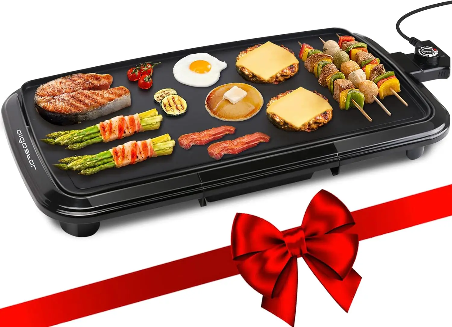 

Electric Griddle Nonstick 1500W Pancake Griddle 8-Serving Electric Indoor Grill 5-Level Control with Adjustable Temperature & Oi