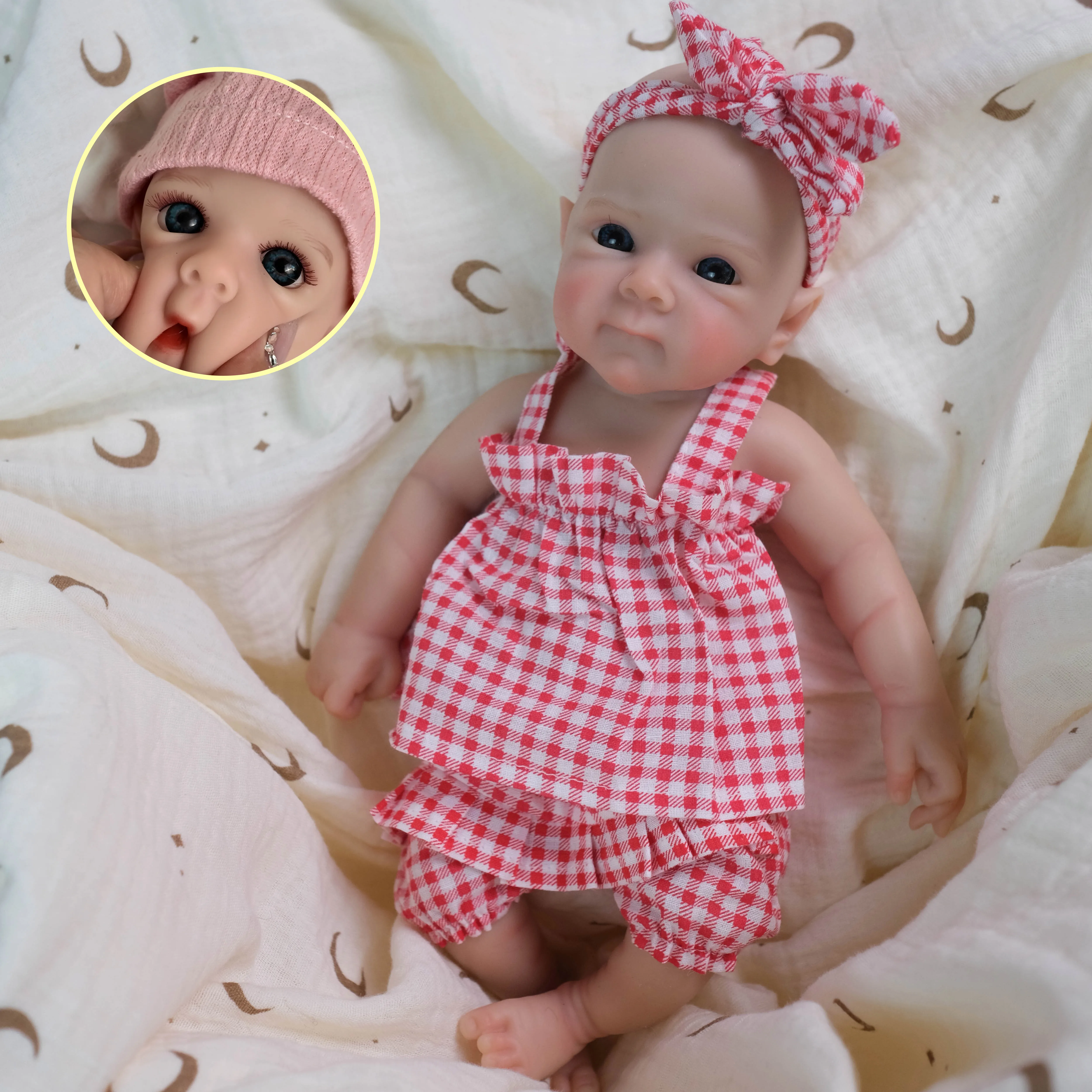 12 '' Bettie/Pascale Fatto a mano Senza capelli Può aprire la bocca Solido Super morbido Elastico Realistico Mini Cute Silicone Reborn Baby Doll