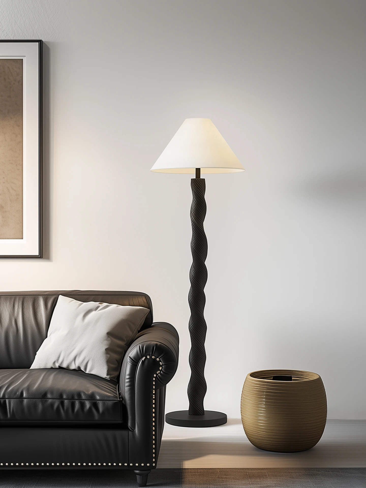 

Designer creative solid wood floor modern minimalist high-end living room decoration vertical ornament