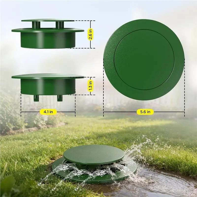 Dual-Pole Outdoor Drain Covers, -Up Design Fits 3-Inch And 4-Inch Pipes And Fittings, Patio Cover Included