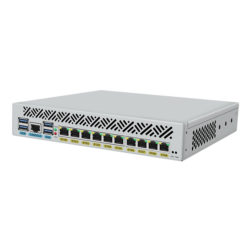 BKHD Mini 1U 13 pollici Server Computer industriale 10 * i210 i7-10510U telecamera rilevamento visivo supporto Ethercat Ros Ubuntu Linux