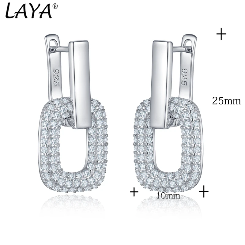 LAYA Fashionable Horseshoe Zircon Earrings Elegant Design Perfect Wedding Accessory 100%925 Sterling Silver Exquisite  Jewelry