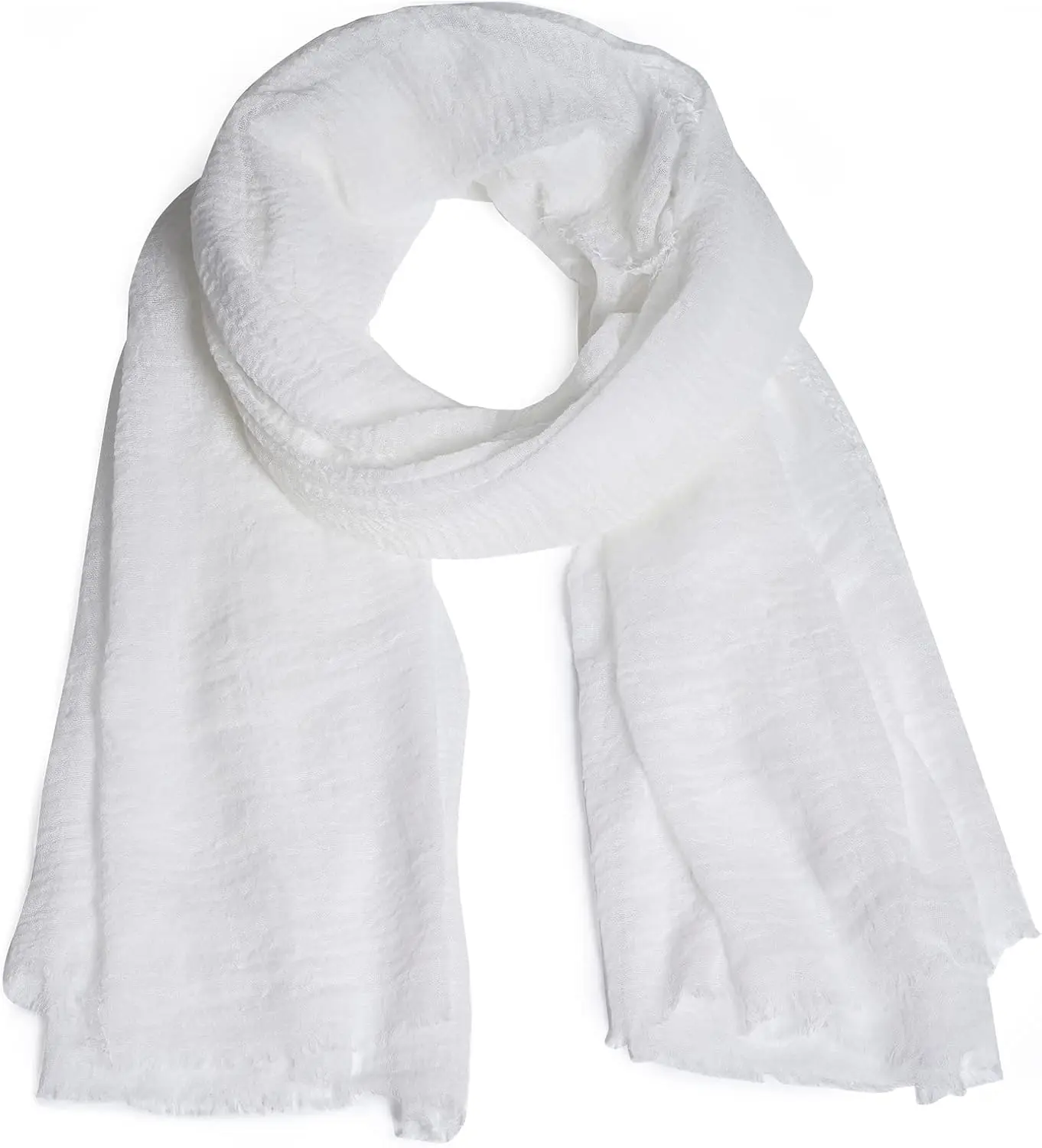 

Women Summer Cotton Blend Crinkle Vintage Soft Long Scarf Linen Beach Shawl Wrap