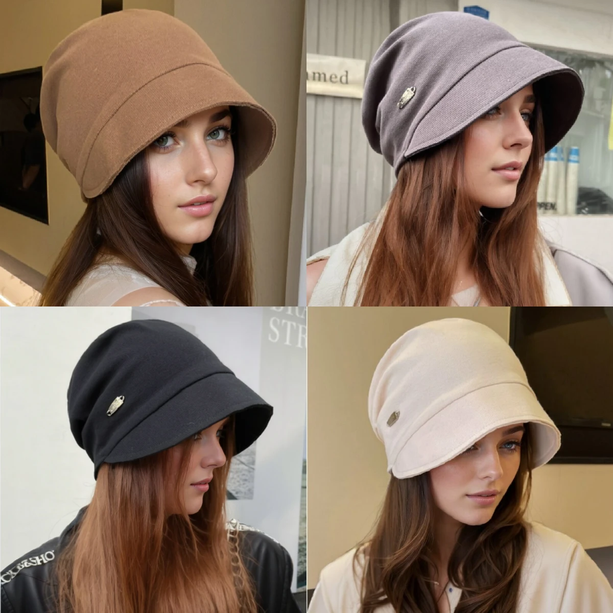 Big Brim Hoodies Deepened Hat Dept Autumn Woman Warm Comfortable and Soft Stacked Hat Street Outdoor Trend Casual Cold Hat