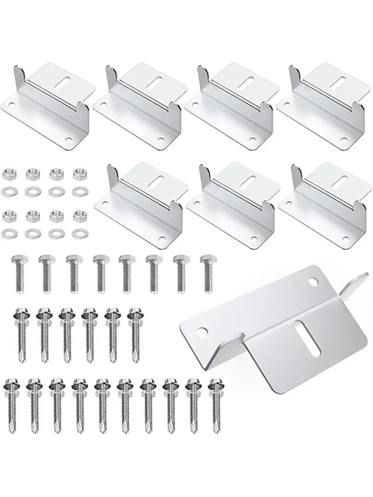 RVPOZWER 32-teiliges Set Solarpanel-Montagehalterungszubehör aus leichtem Aluminium für Dächer, Hinterhöfe und netzunabhängige Anwendungen