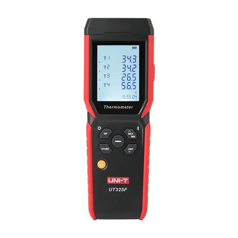 

UNI-T UT325F Цифровой термометр 4-канальный тестер температуры J/T/E/R/S/N/K Тип термопары Bluetooth передача данных