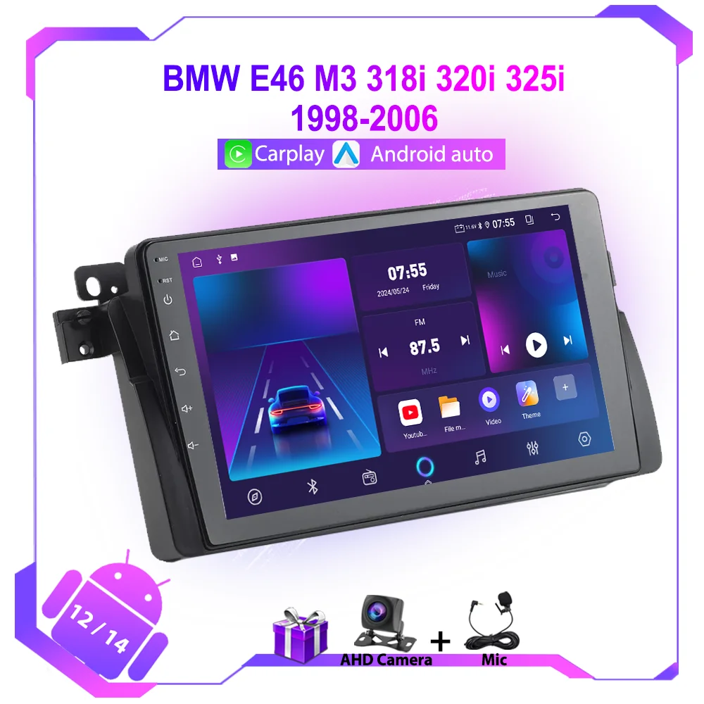 

Car Radio For BMW E46 M3 318i 320i 325i 1998-2006 Wireless CarPlay Android Multimedia Video Player GPS Navigation 2din Autoradio