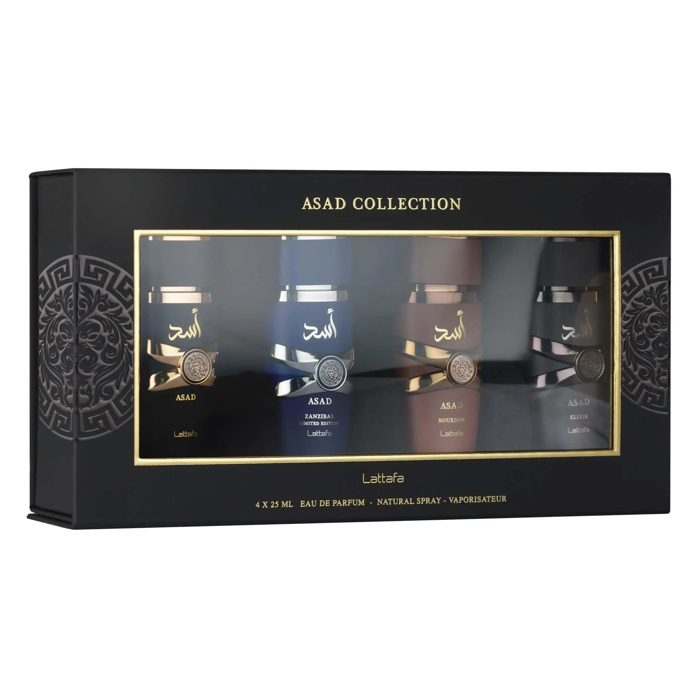 Lattafa Pack Asad Collection 25 ML x 4 – La Cuatro Esencias del Poder Masculino