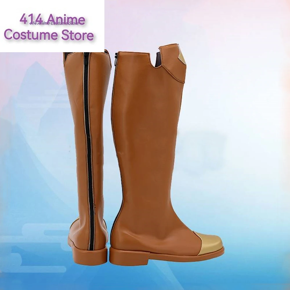 Zapatos de fiesta de Cosplay de Anime Black Clover Asta, botas largas marrones, accesorio de disfraz de fiesta de Halloween hecho a medida